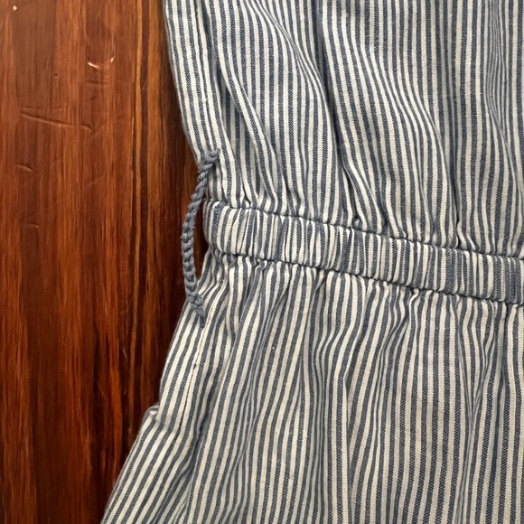 TULAROSA Lana Dress in Getty Stripe Light Blue Tassel Off Shoulder - Picture 7 of 9